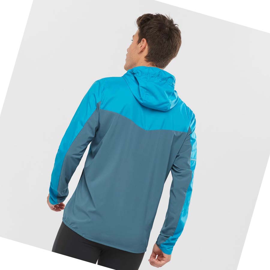 Salomon AGILE WIND WINDBREAKERS Erkek Ceket Mavi | TR 3266GSO